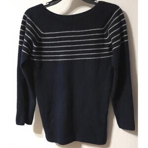 Celtic & Co 100% Lamb's Wool Sweater, Size XS Navy Blue Nautical Cozy Warm Soft